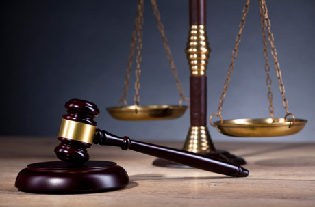 Legal office. Judges mallet, law and justice concept.